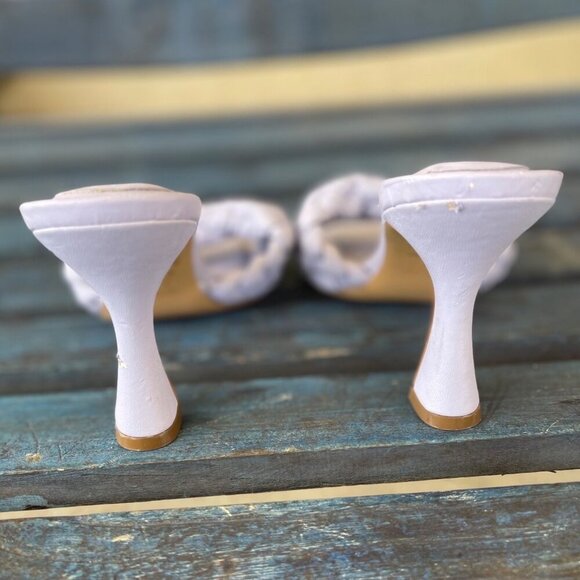 Aldo Women Mules PU Leather Lilac Braided Square Toe Slip-On 8.5 Kitten Heel - Picture 10 of 14